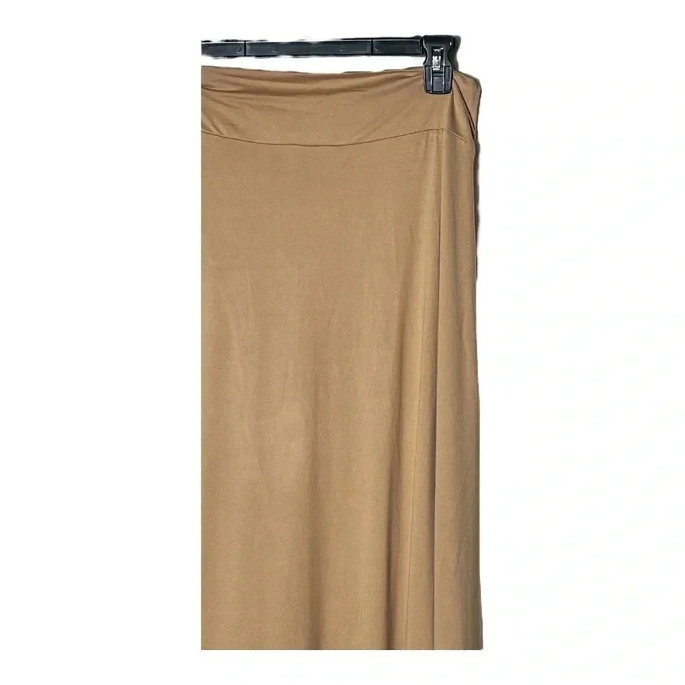 1907. NINEXIS FAUX WRAP MIDI LENGTH SKIRT SIZE X-LARGE COGNAC IN COLOR STRETCHY - Picture 9 of 11